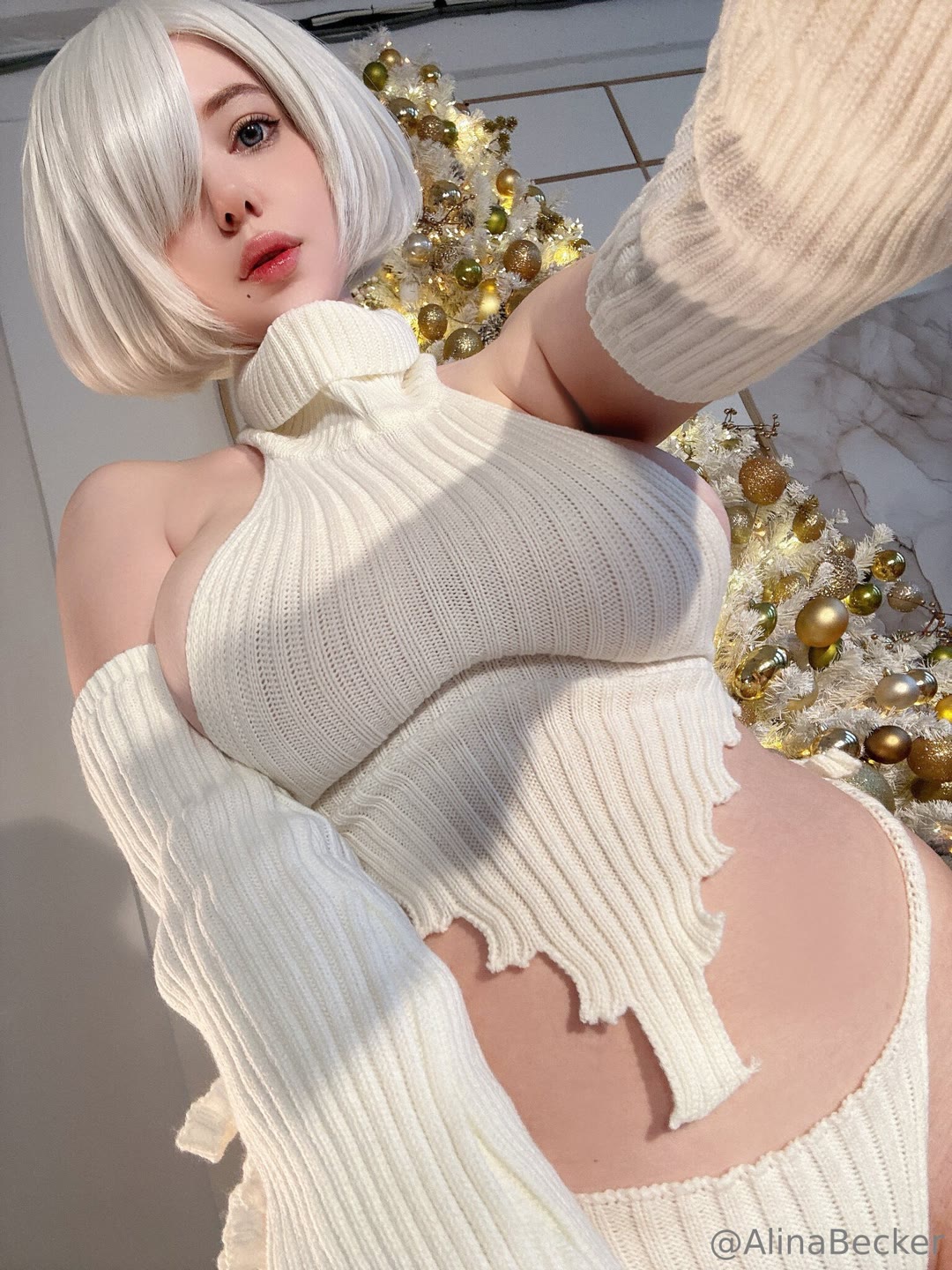 2B Christmas cosplay anime wallpaper HD