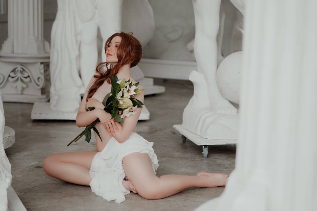 Aerith Gainsborough lingerie cosplay wallpaper portrait