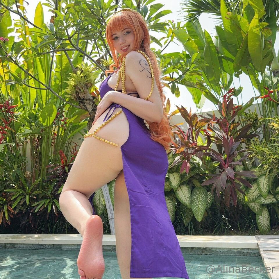 Alina Becker Nami cosplay purple dress sexy photo 14