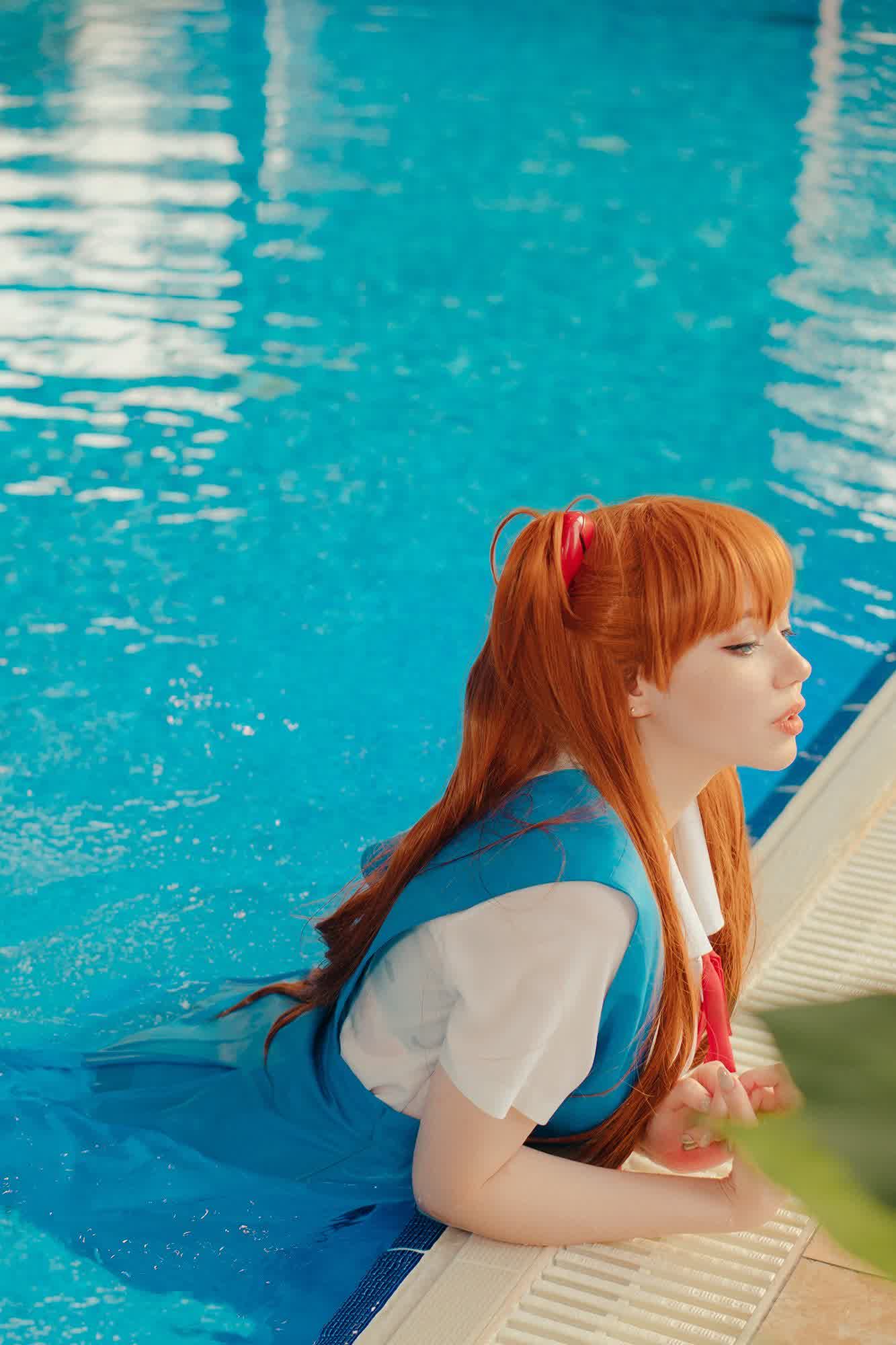 Asuka Langley uniform cosplay wallpaper 7