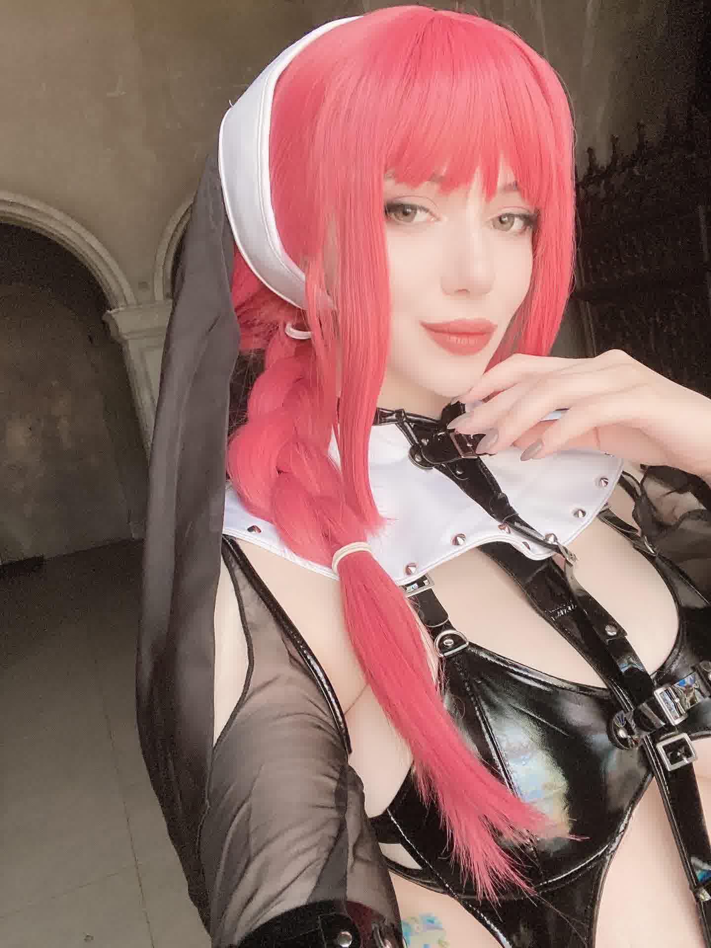 Makima hot cosplay inspired by Makima rule 34 Makima r34 fanart