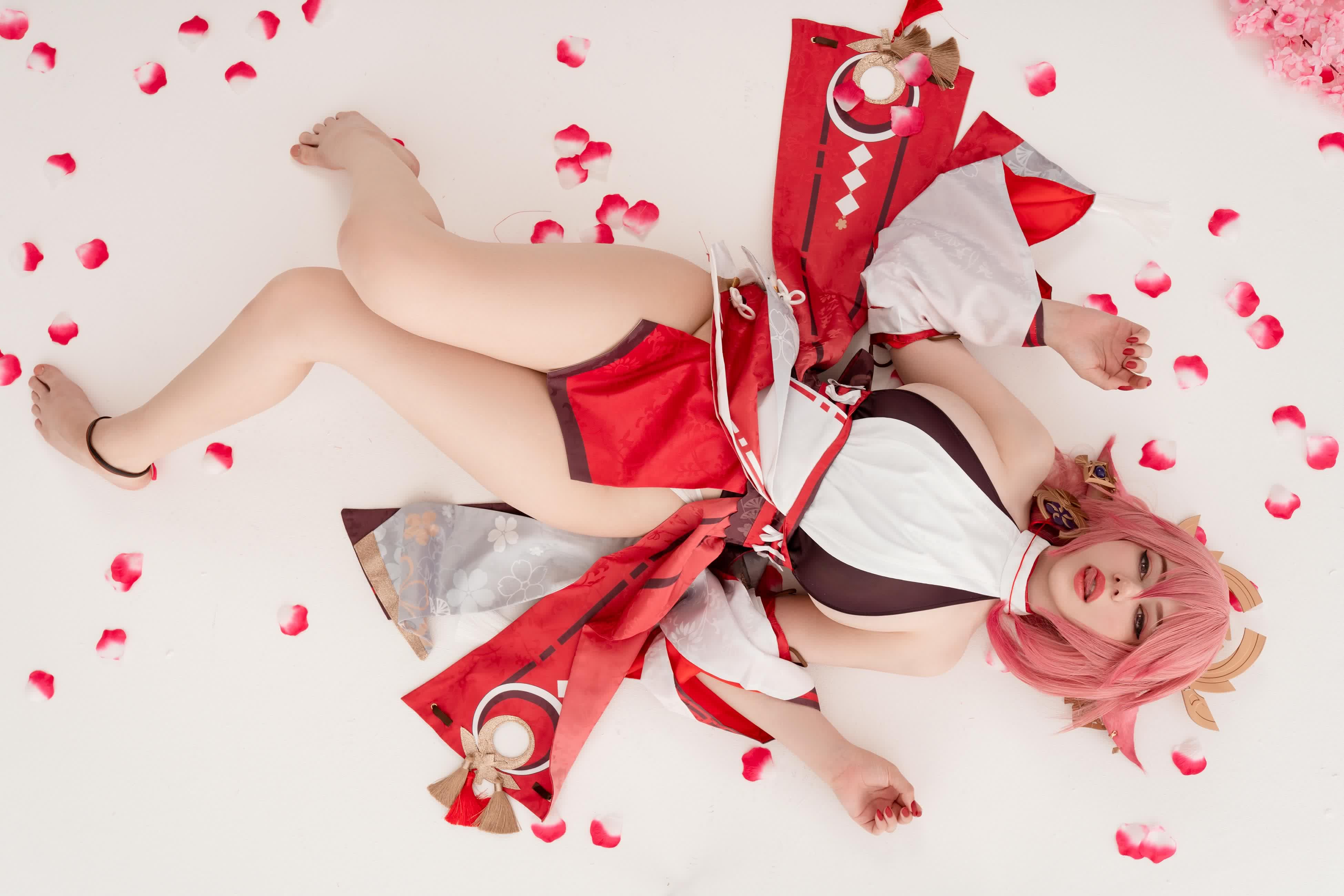 Yae Miko cosplay hot anime photoshoot